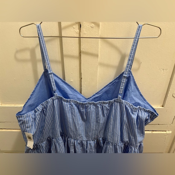 NWT Old Navy XXL Light Blue/White Striped Cotton Midi Dress - Picture 4 of 10